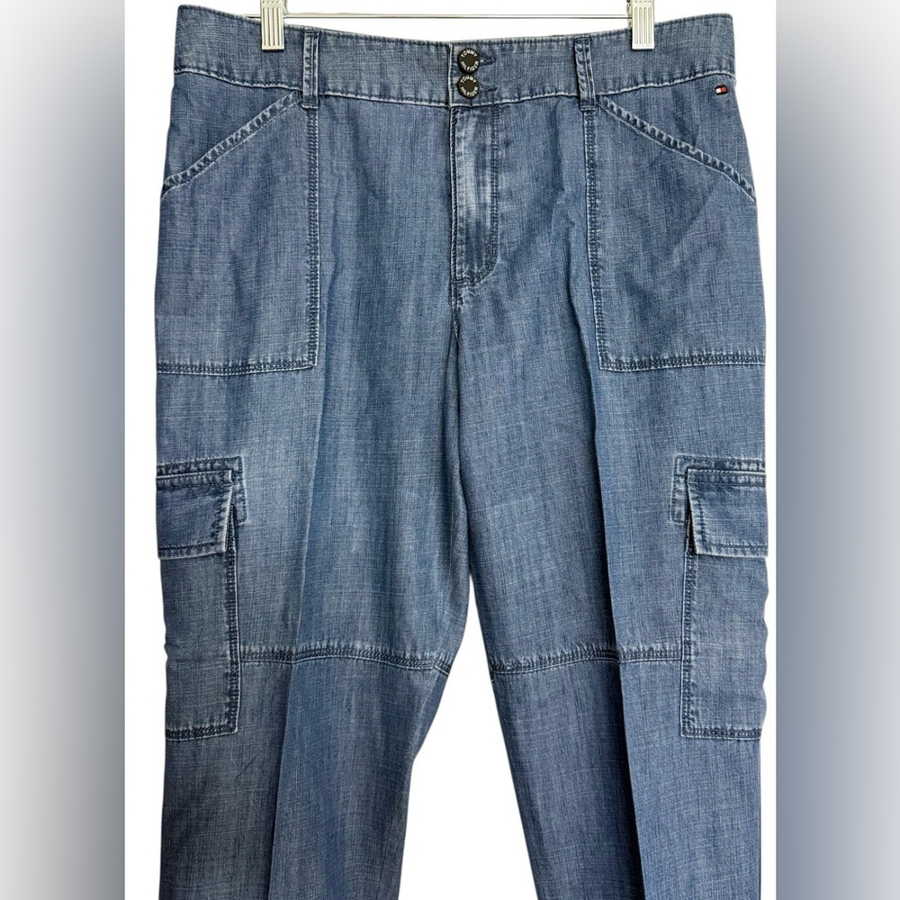 TOMMY HILFIGER WOMEN’S CHELSEA CARGO JEANS BLUE. SIZE: 12 CASUAL - Picture 4 of 15